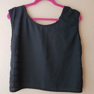 [ Black Poppy ] Sheer Black Top